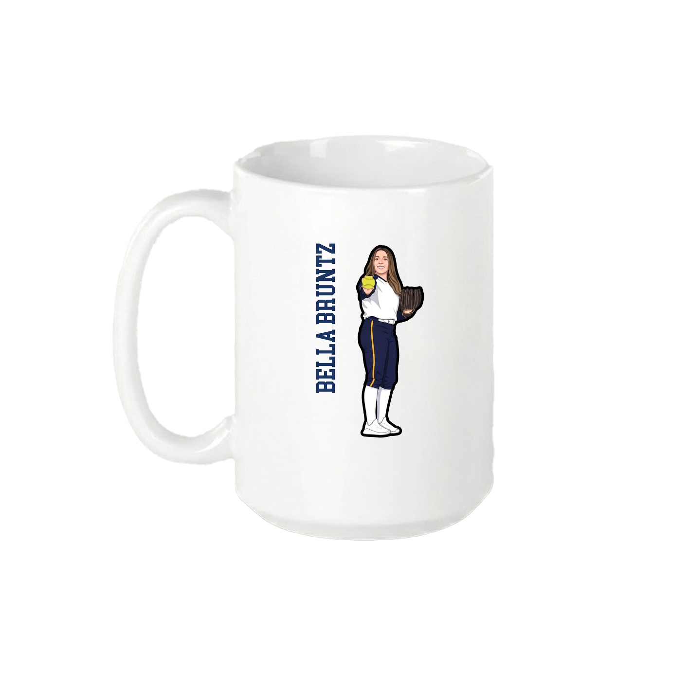 15oz Coffee Mug — Name Vertical in White