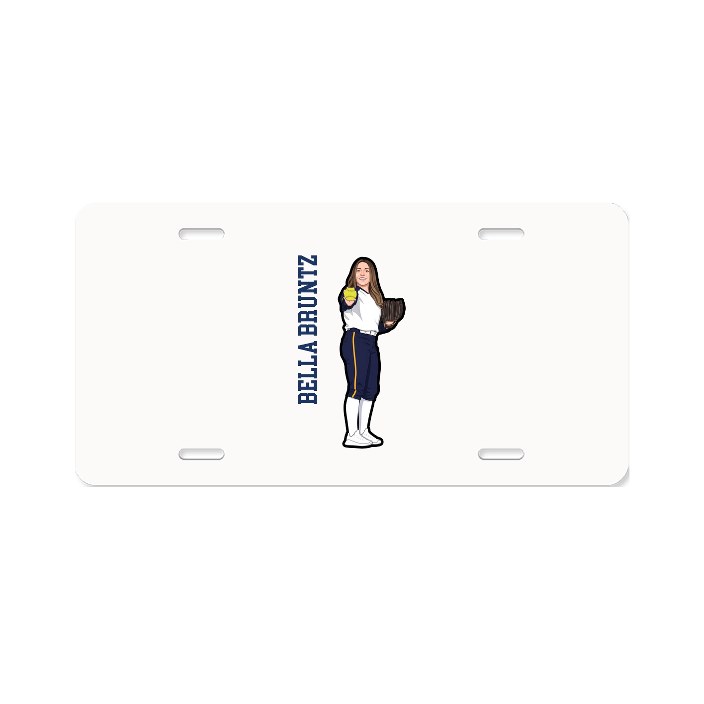License Plate — Name Vertical in Classic