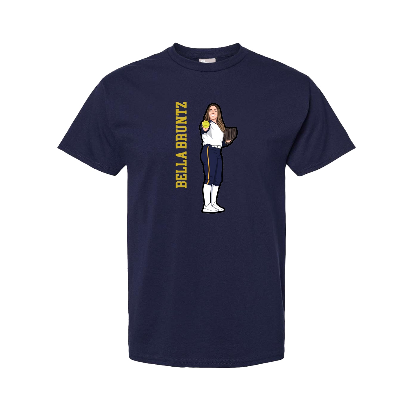 Tee — Name Vertical in Navy