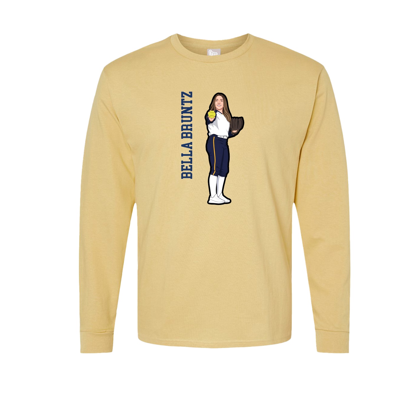 Long Sleeve Tee — Name Vertical in Vegas Gold