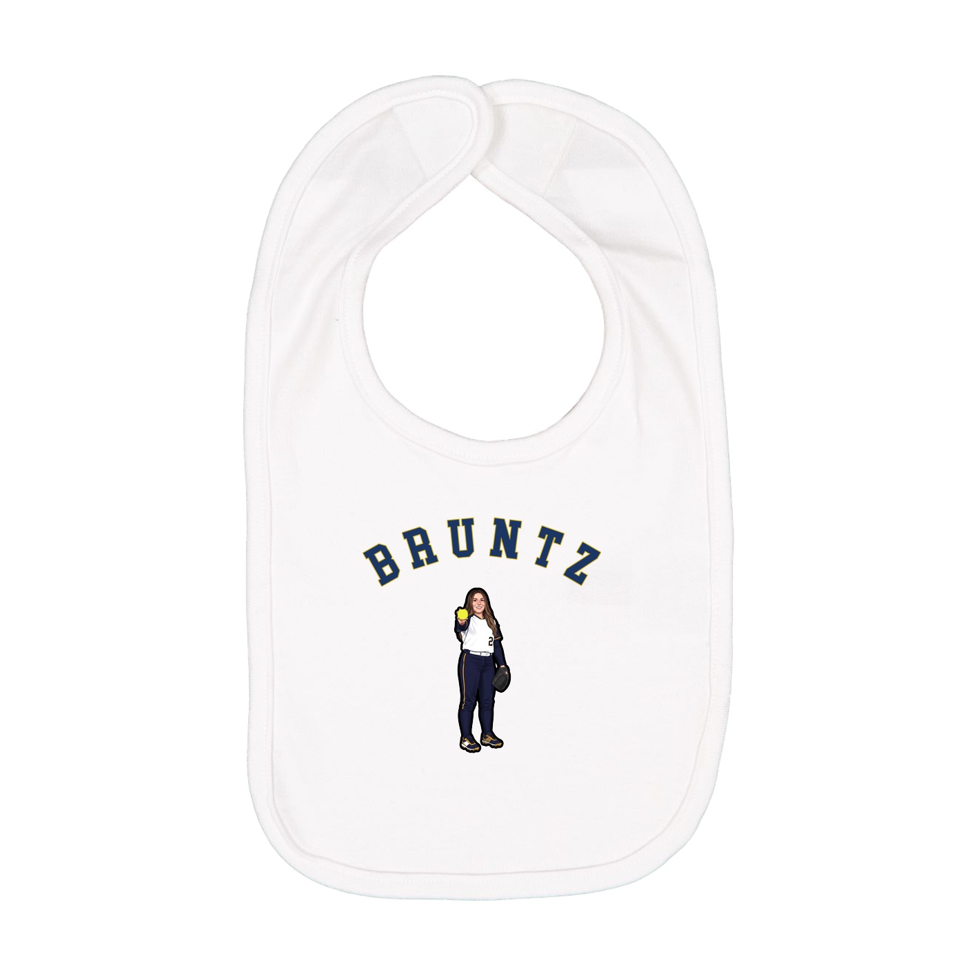 Infant Bib — Shirsey Arch in White