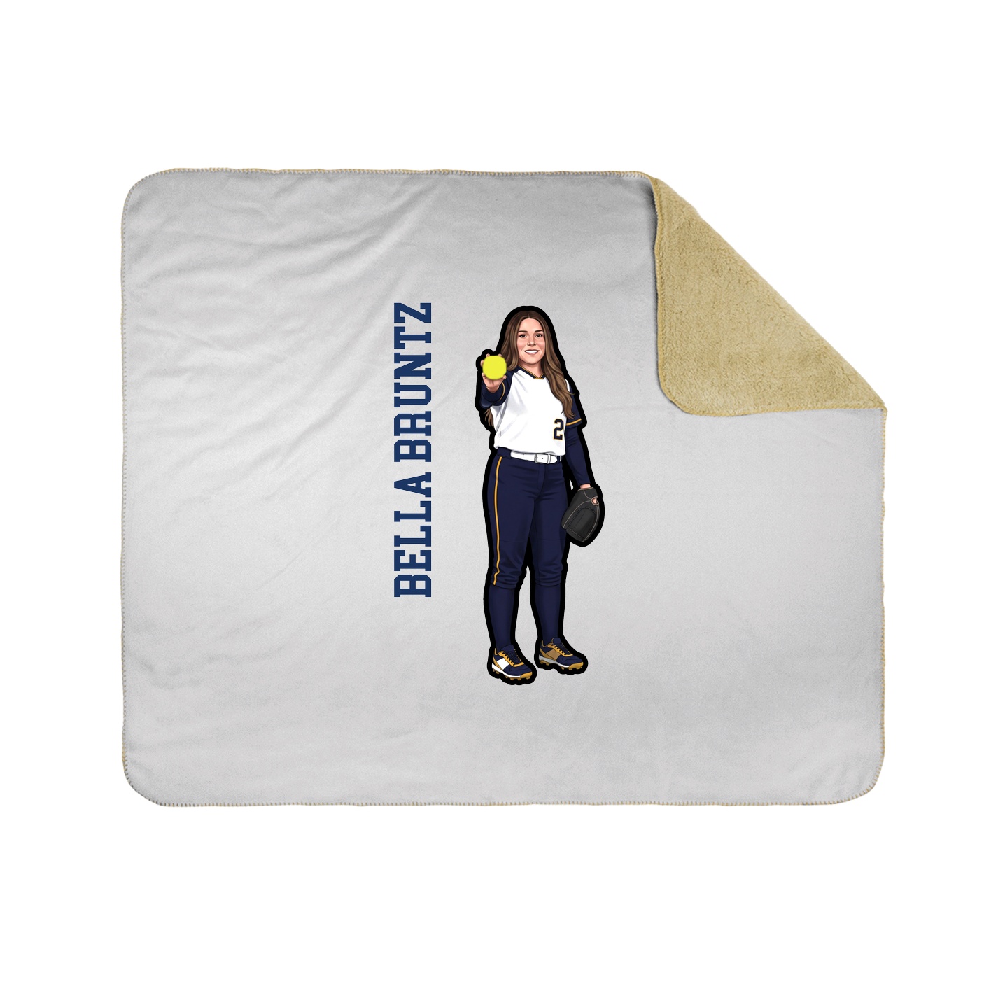 Throw Blanket — Name Vertical in White