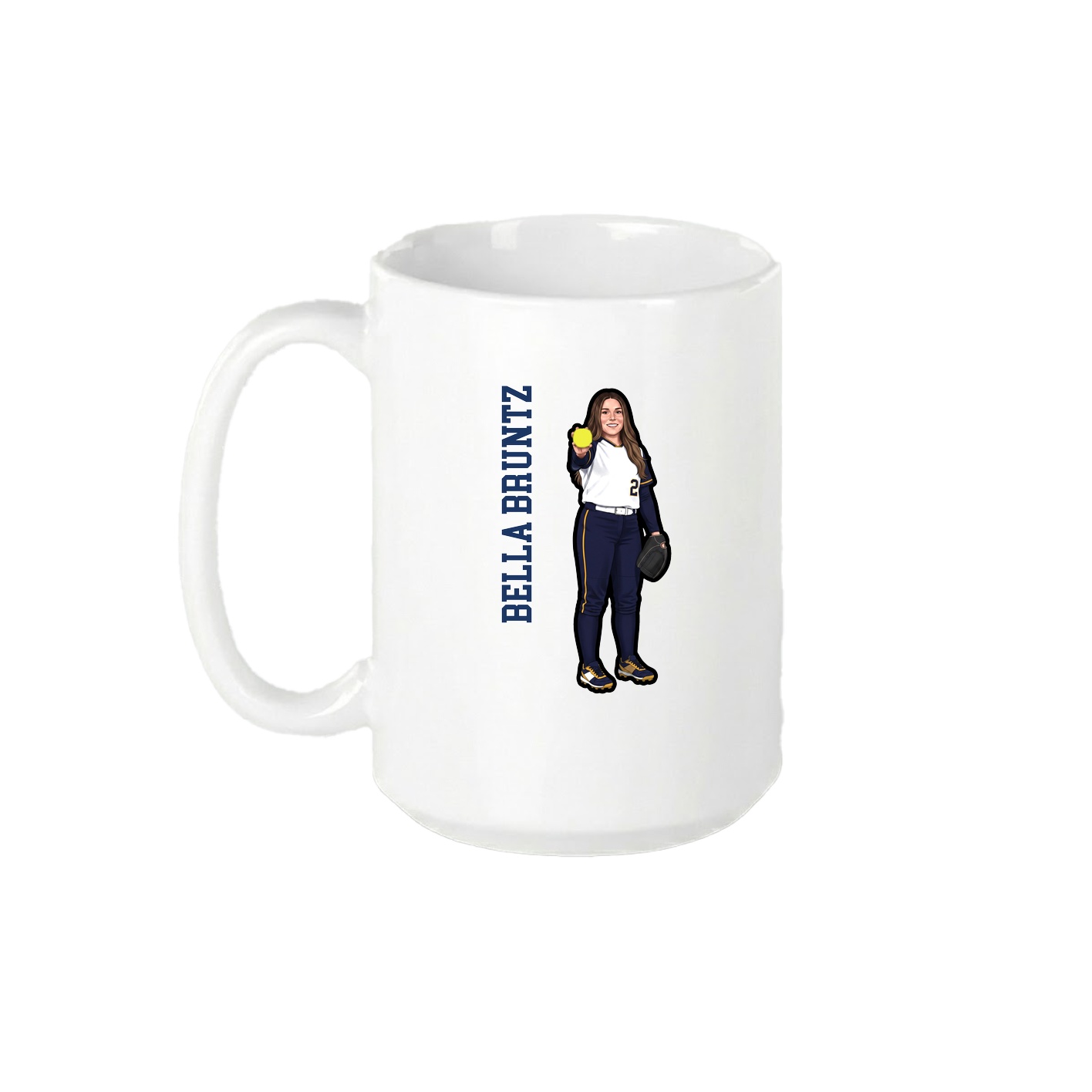 15oz Coffee Mug — Name Vertical in White