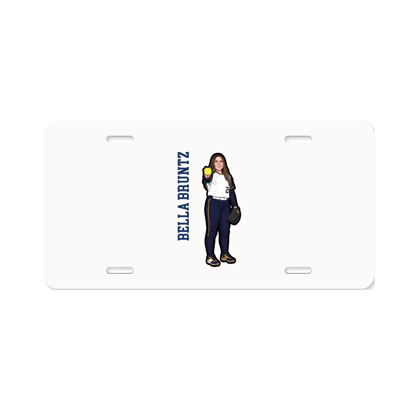 License Plate — Name Vertical in Classic