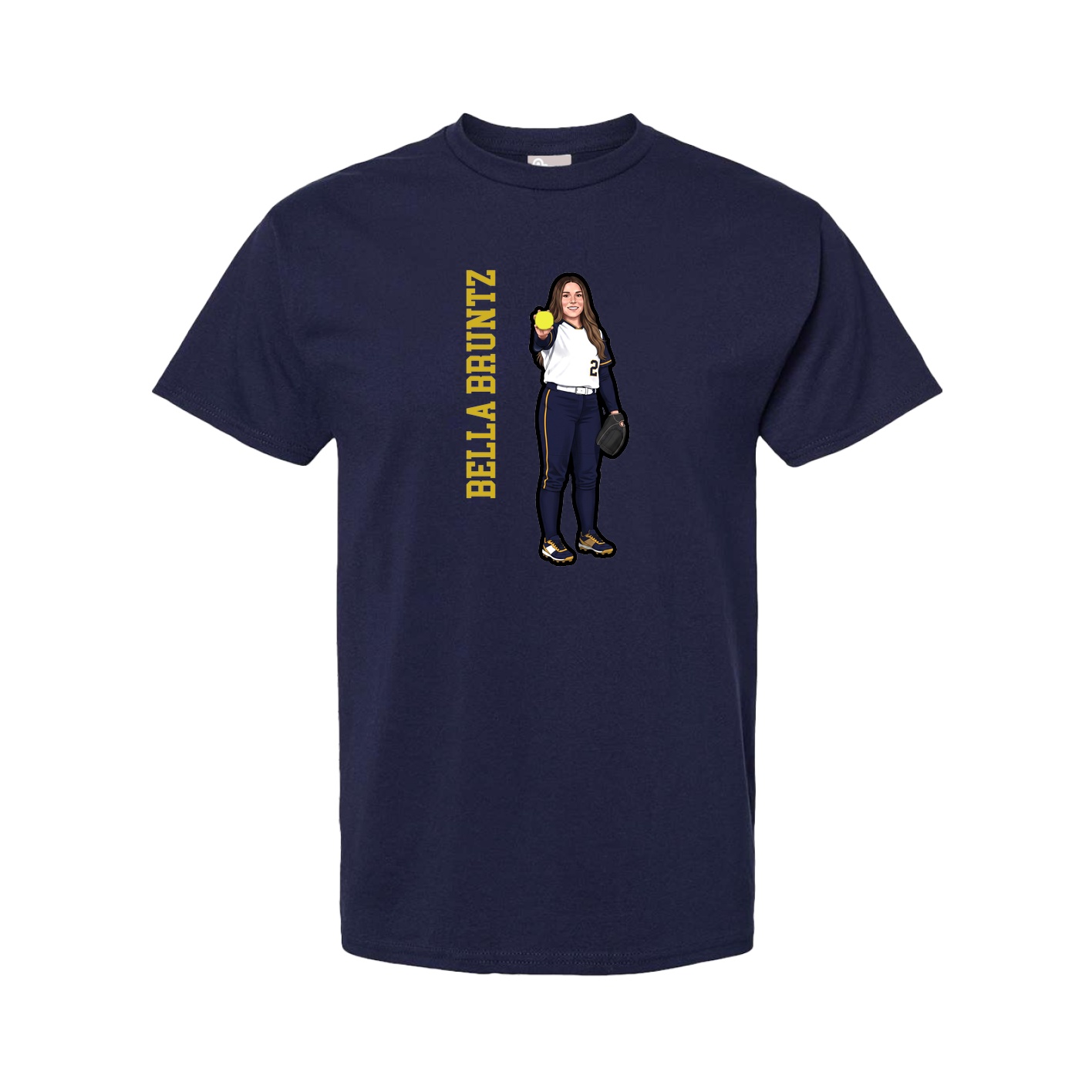 Tee — Name Vertical in Navy