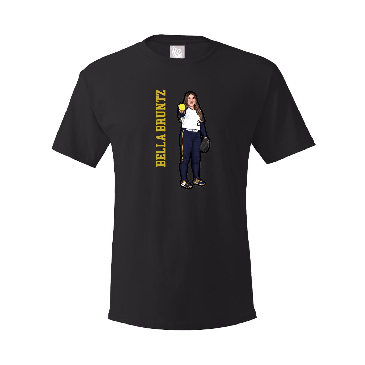 Youth Tee — Name Vertical in Black