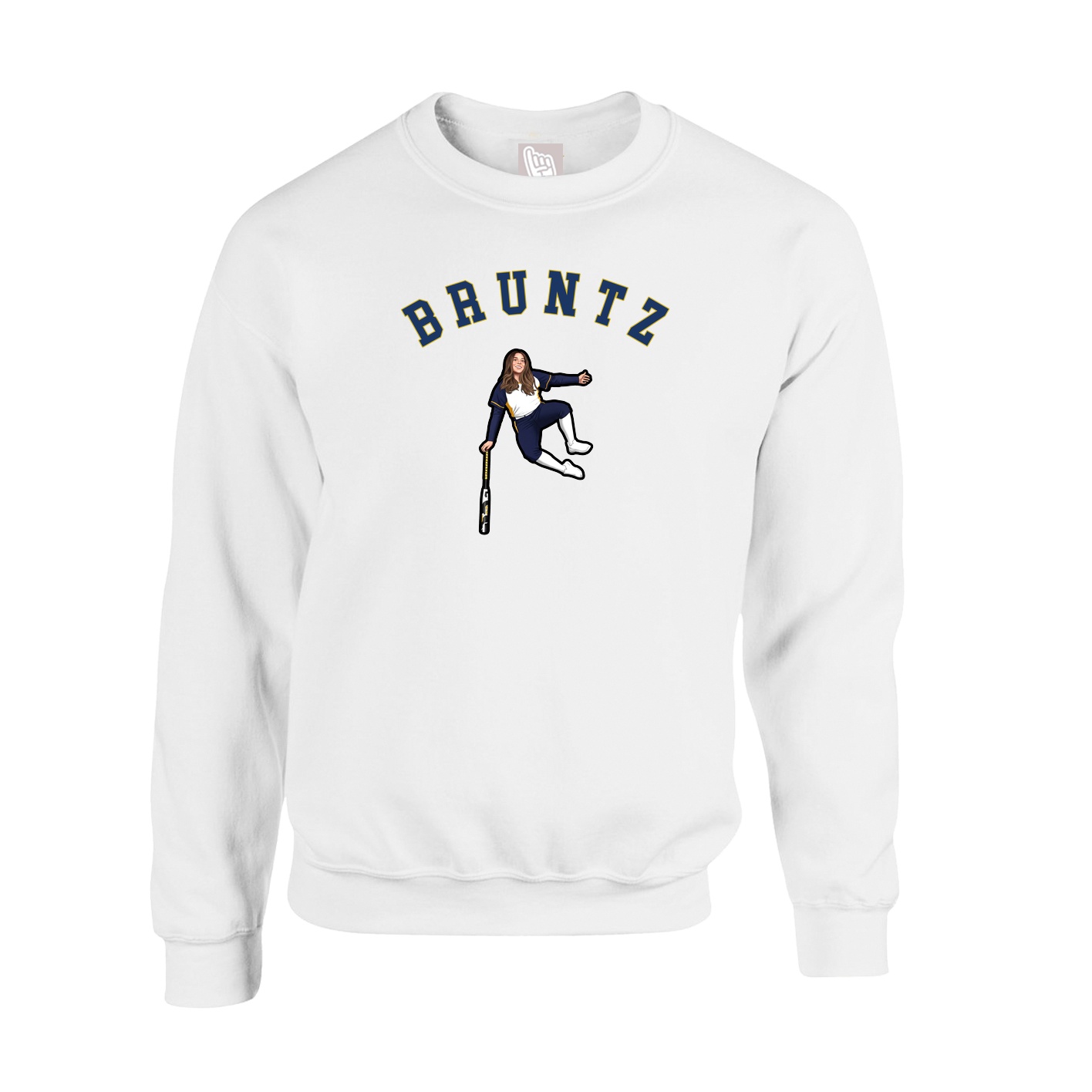 Fleece Crew — Shirsey Arch in White