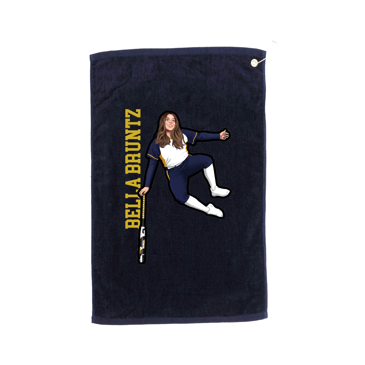 Golf Towel — Name Vertical in Navy