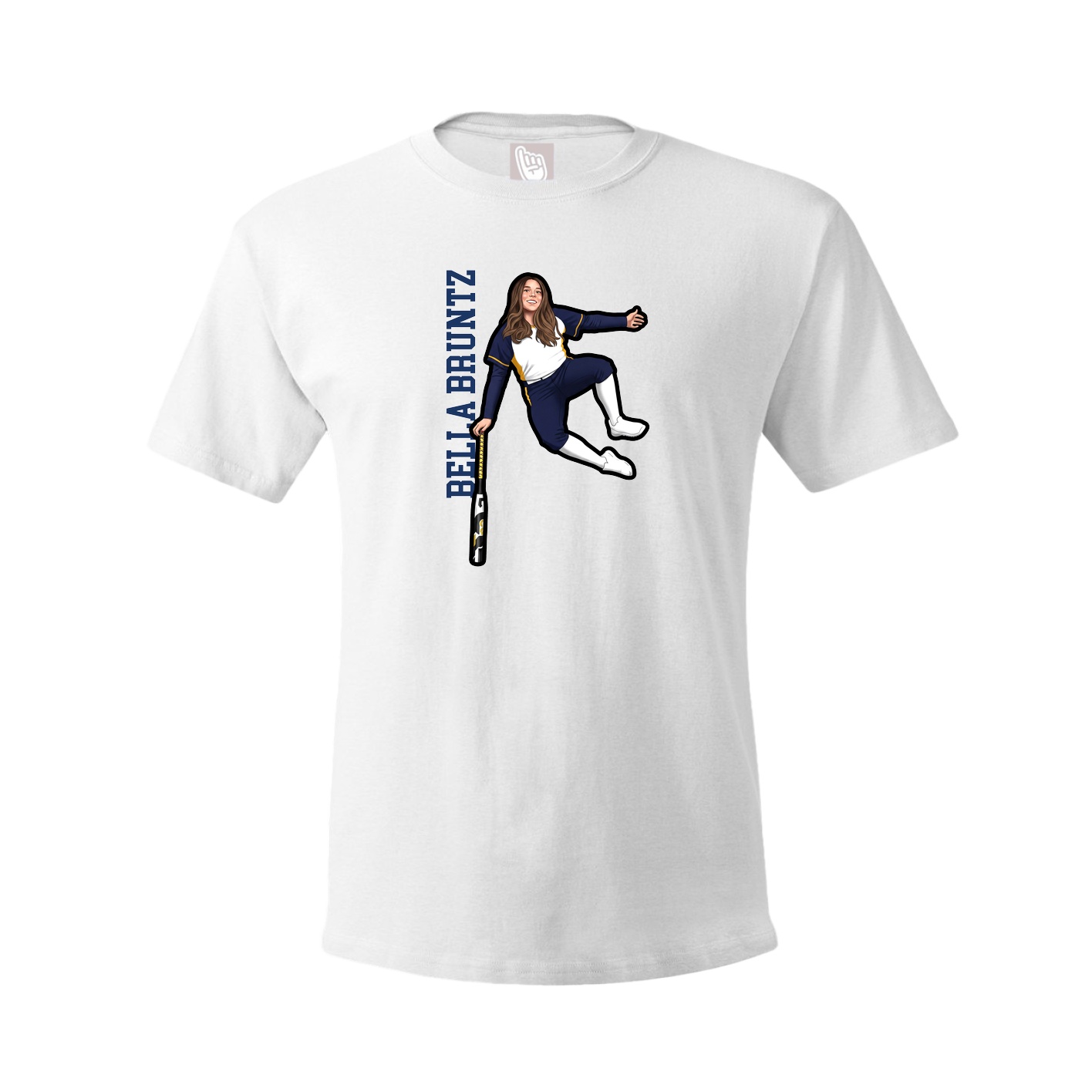 Tee — Name Vertical in White