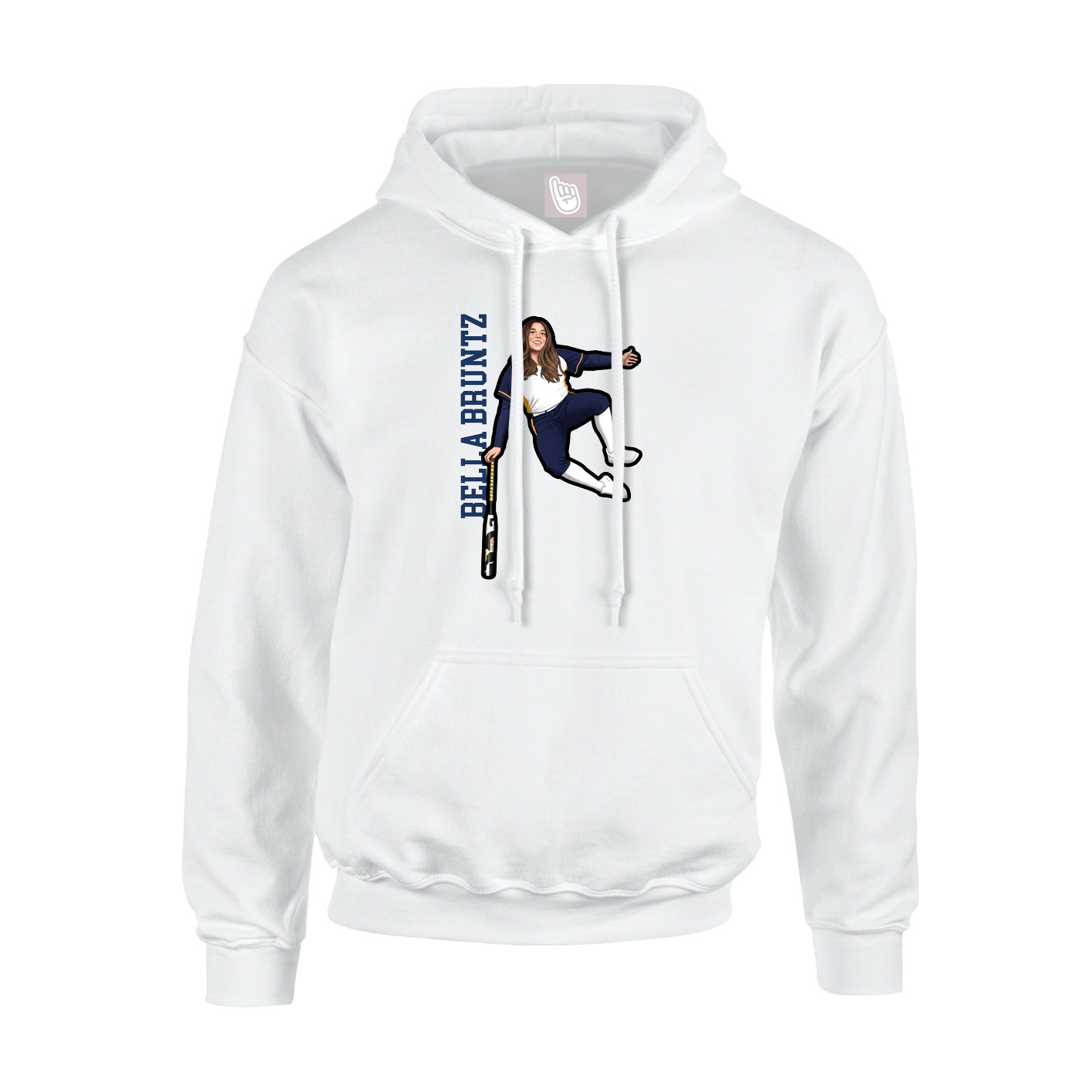 Youth Hoodie — Name Vertical in White