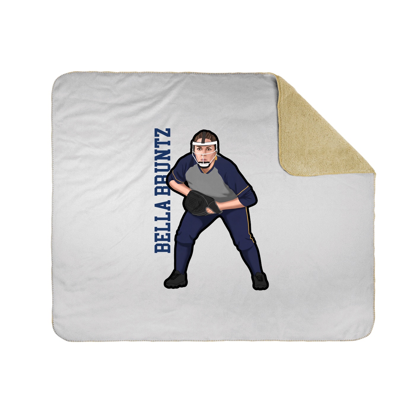 Throw Blanket — Name Vertical in White