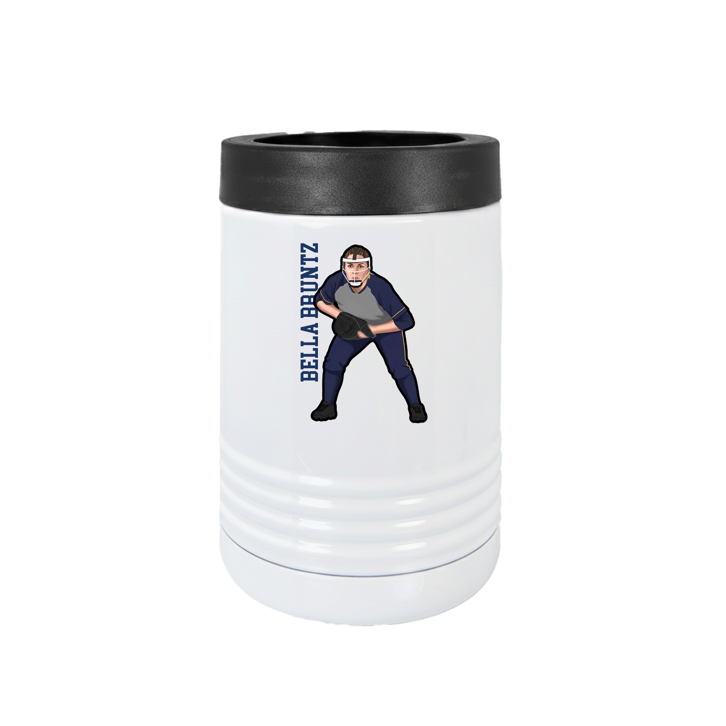 Beverage Holder — Name Vertical in White