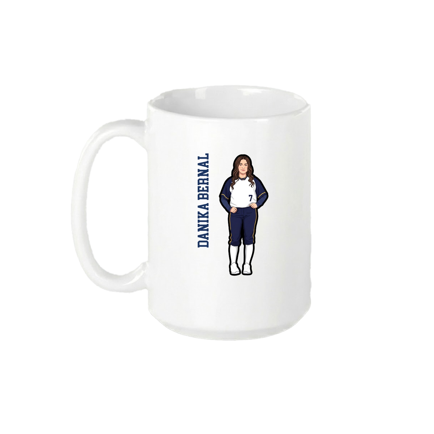 15oz Coffee Mug — Name Vertical in White