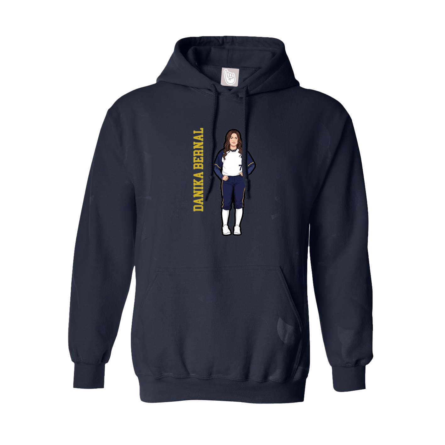 Youth Hoodie — Name Vertical in Navy