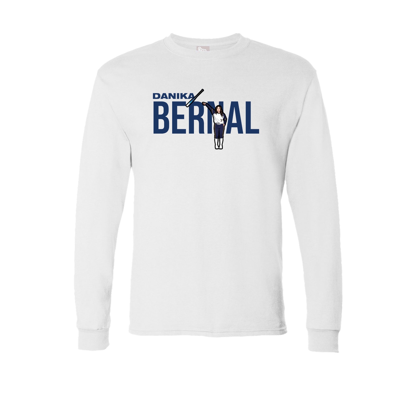 Long Sleeve Tee — Player Name in White