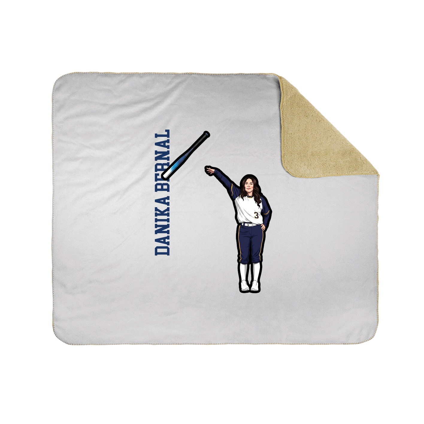 Throw Blanket — Name Vertical in White
