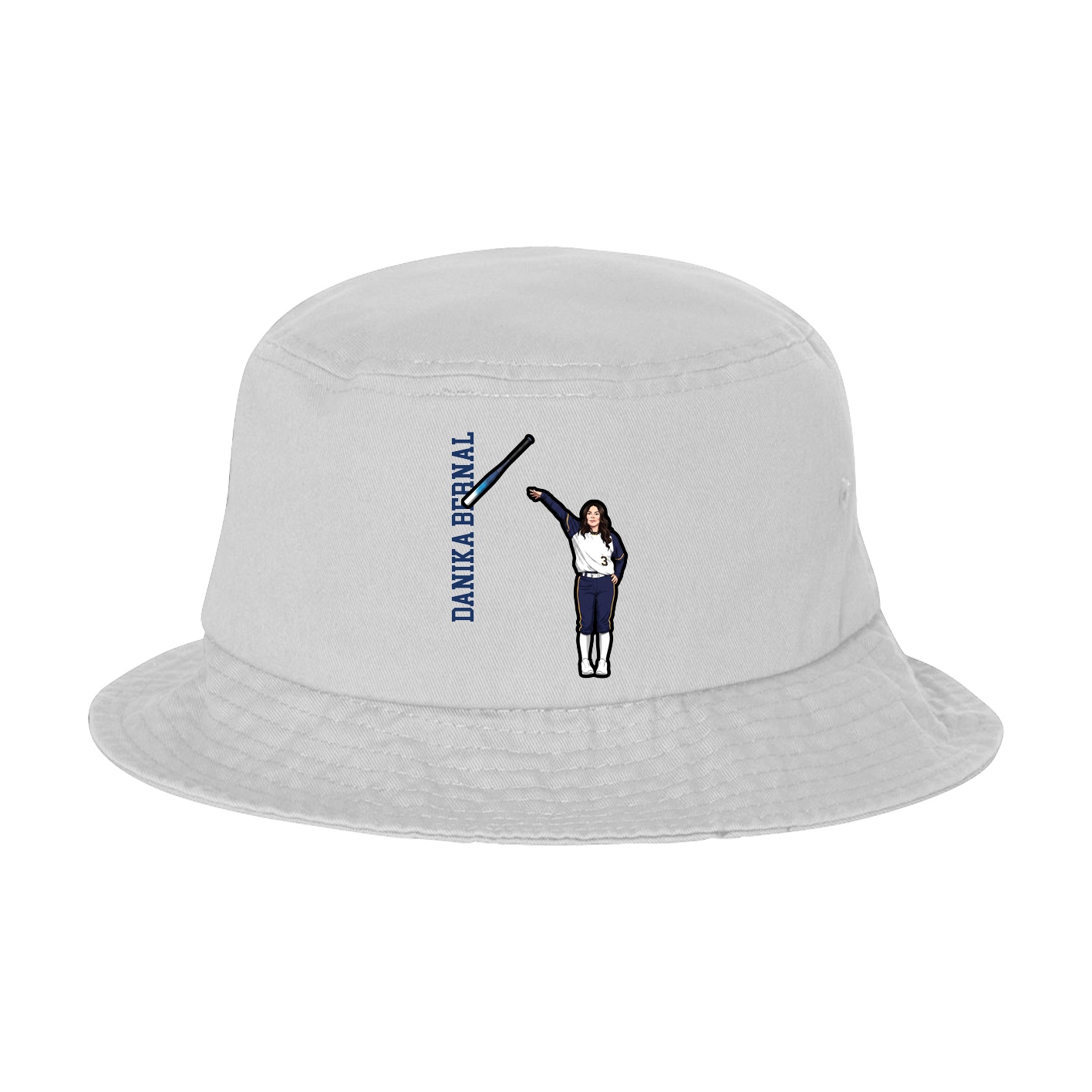 Bucket Cap — Name Vertical in White