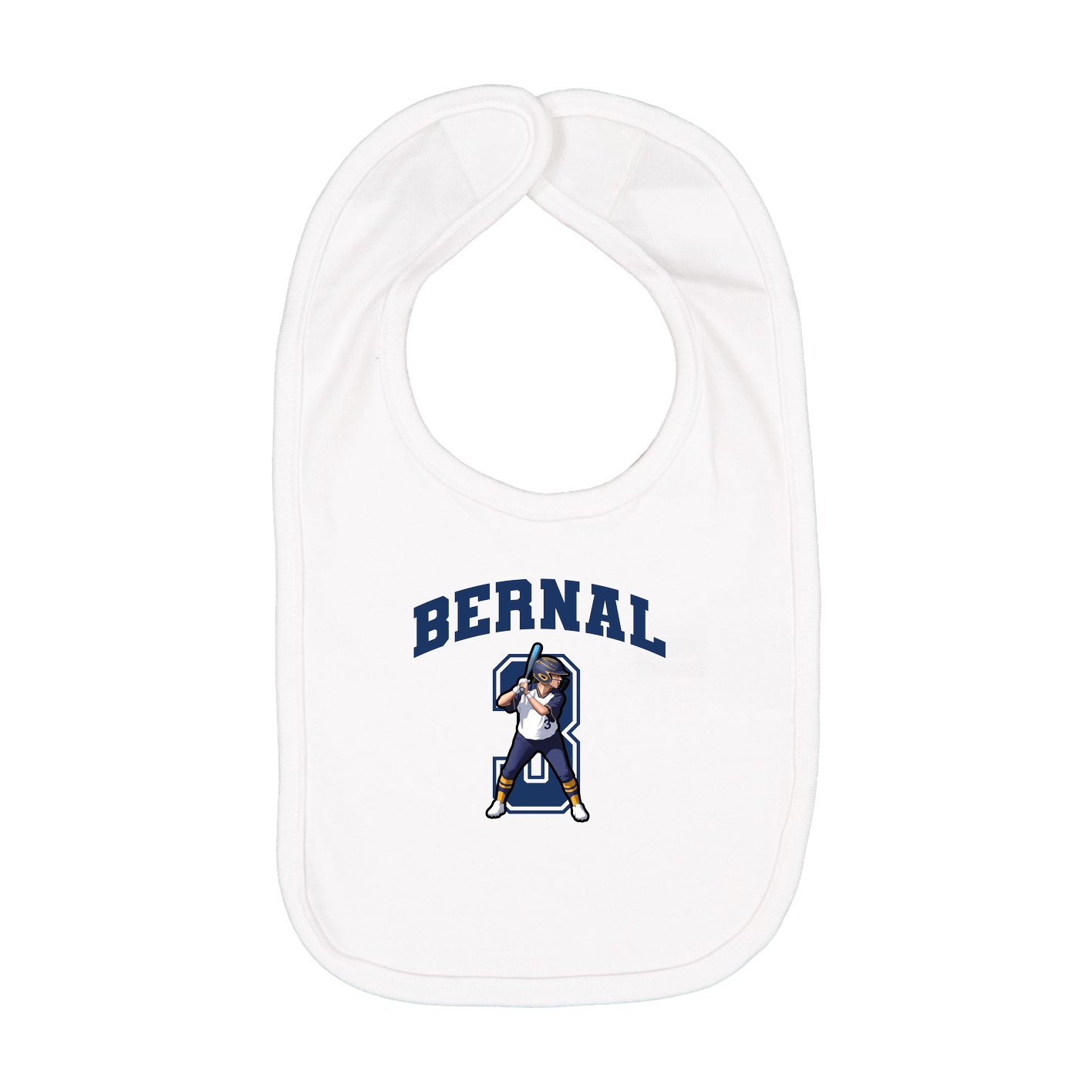 Infant Bib — Number in White