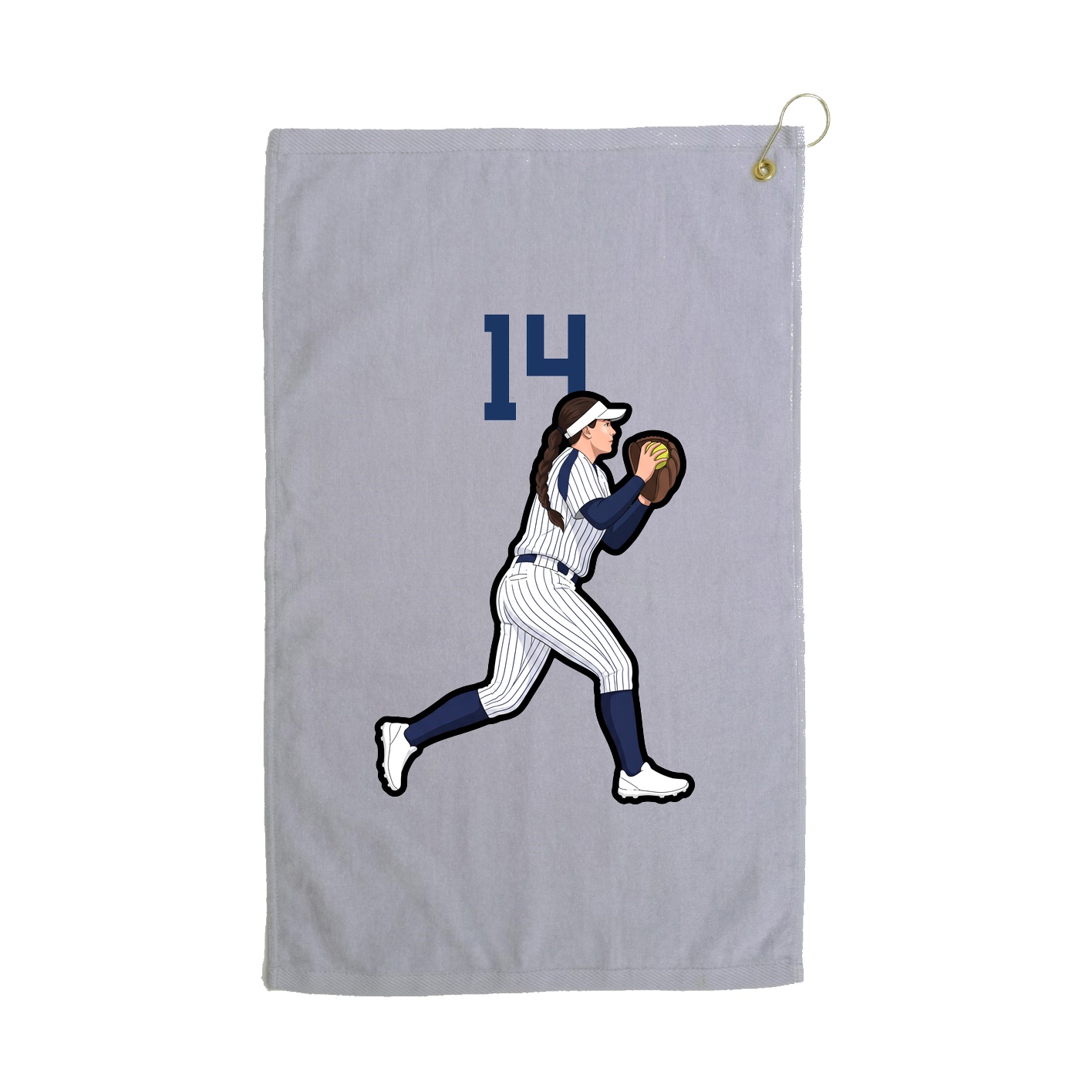 Golf Towel — Number Top in Grey