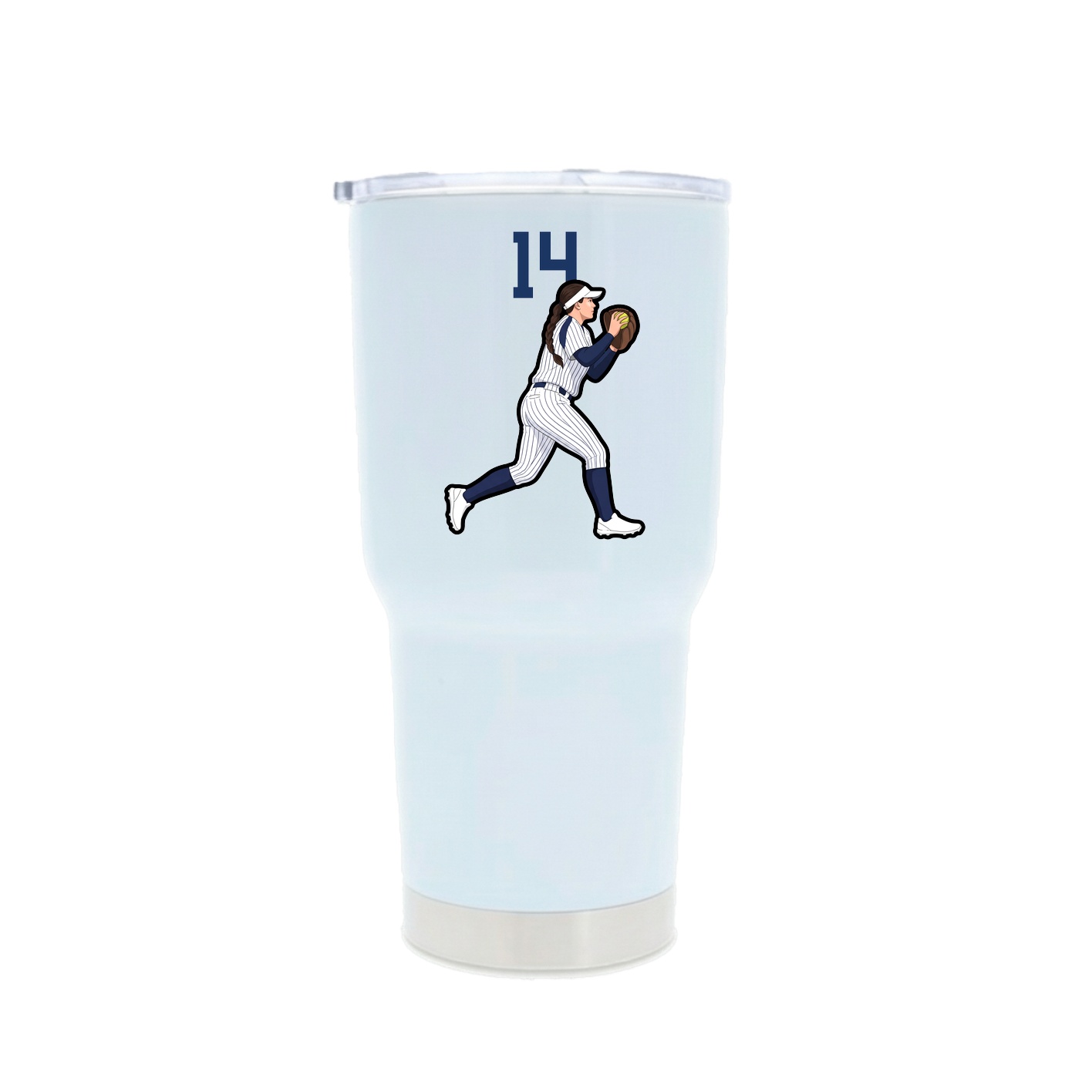 30oz Stainless Steel Tumbler — Number Top in White