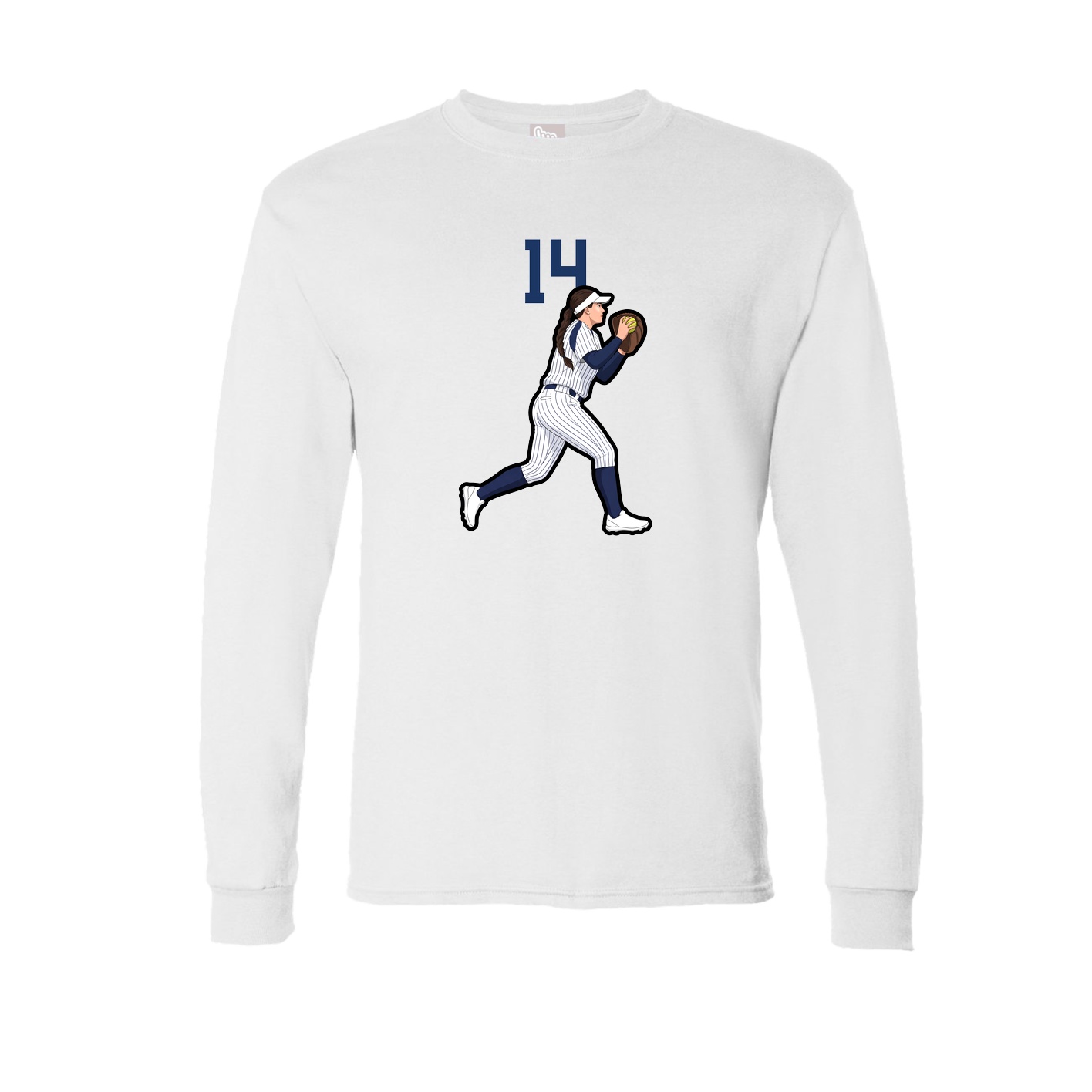 Long Sleeve Tee — Number Top in White