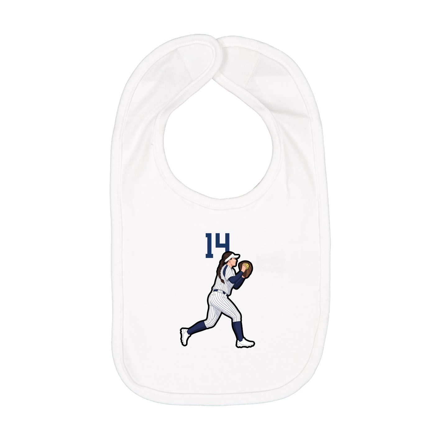 Infant Bib — Number Top in White