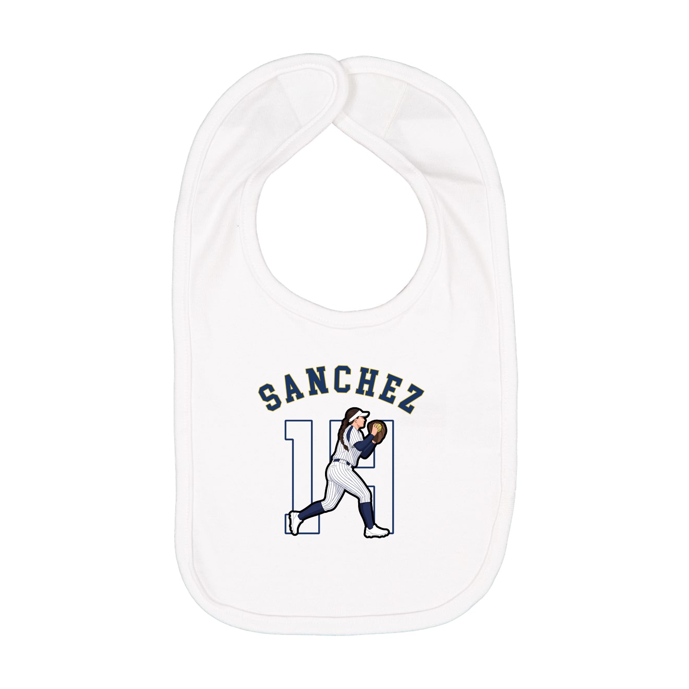 Infant Bib — Shirsey Arch in White