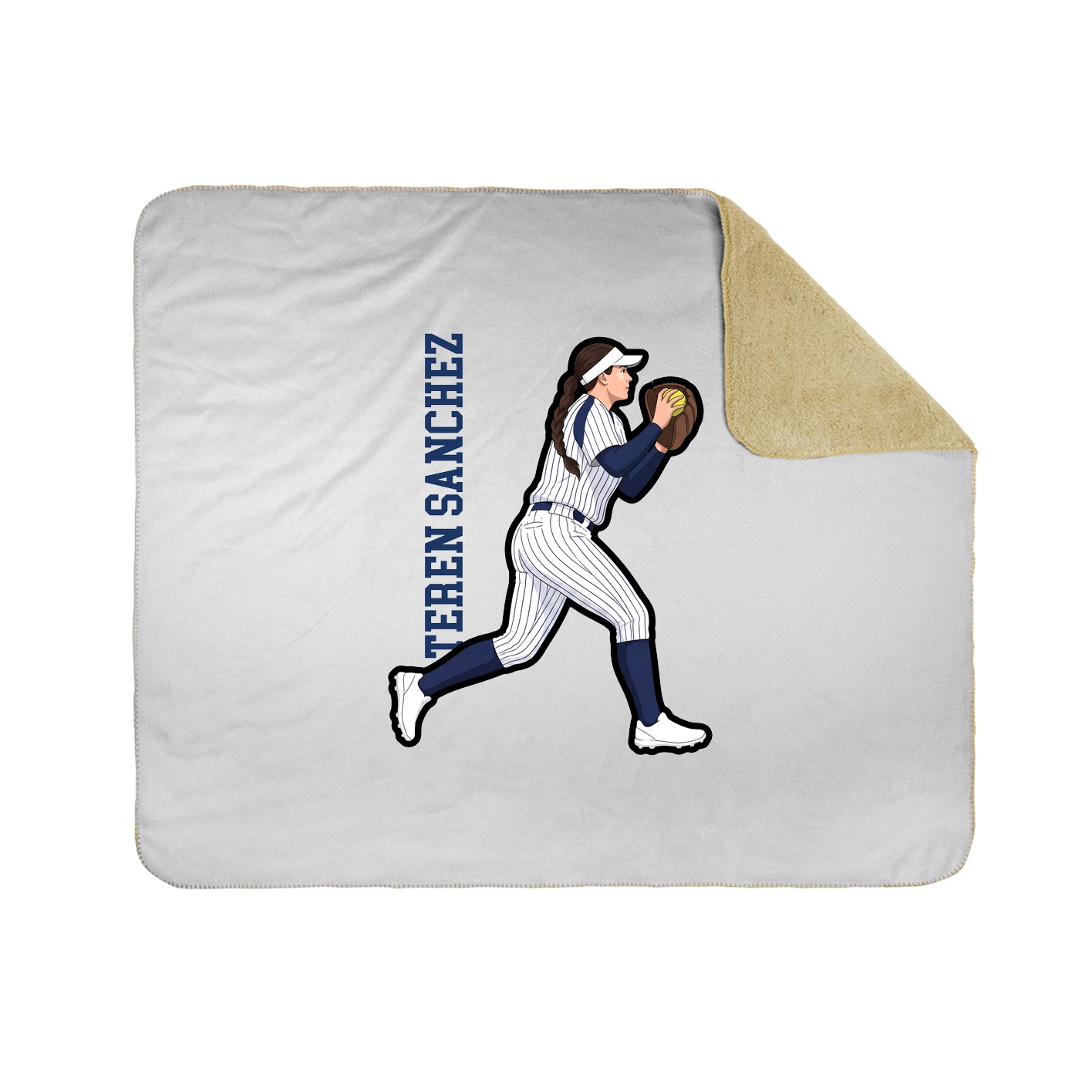 Throw Blanket — Name Vertical in White