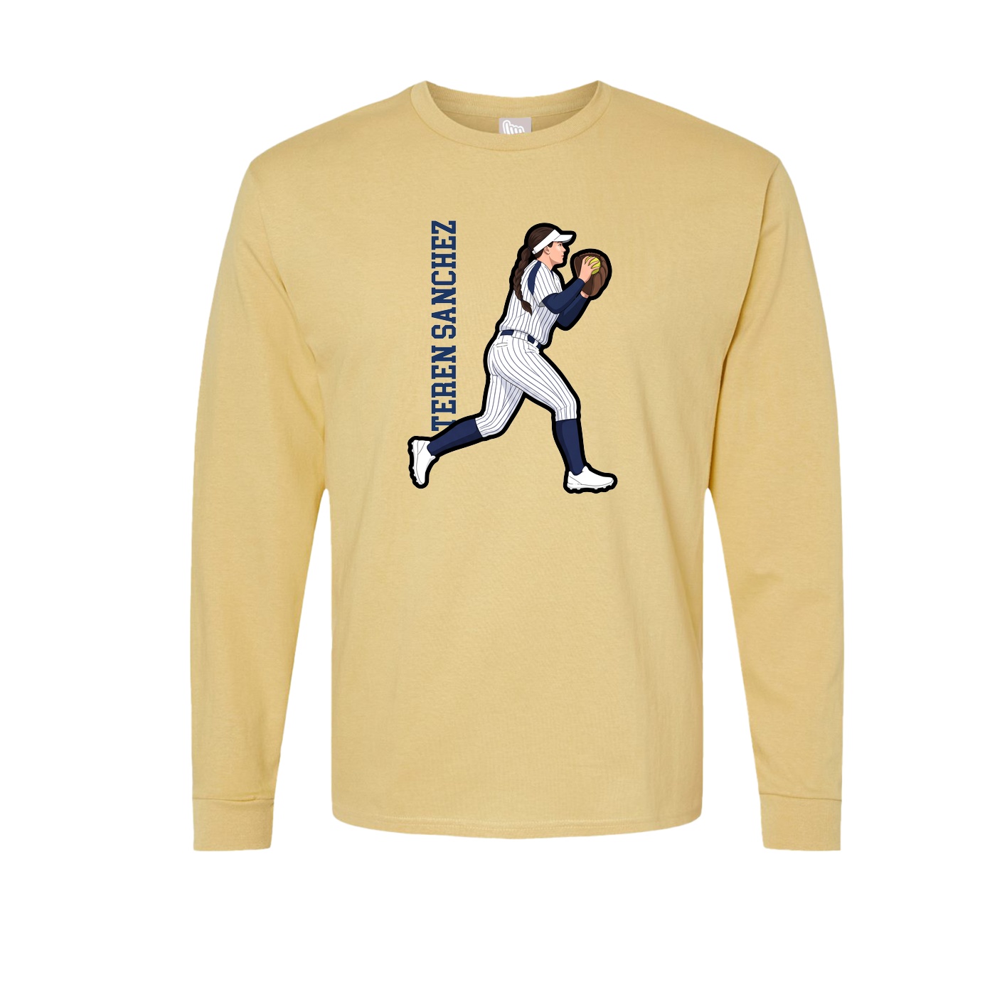 Long Sleeve Tee — Name Vertical in Vegas Gold