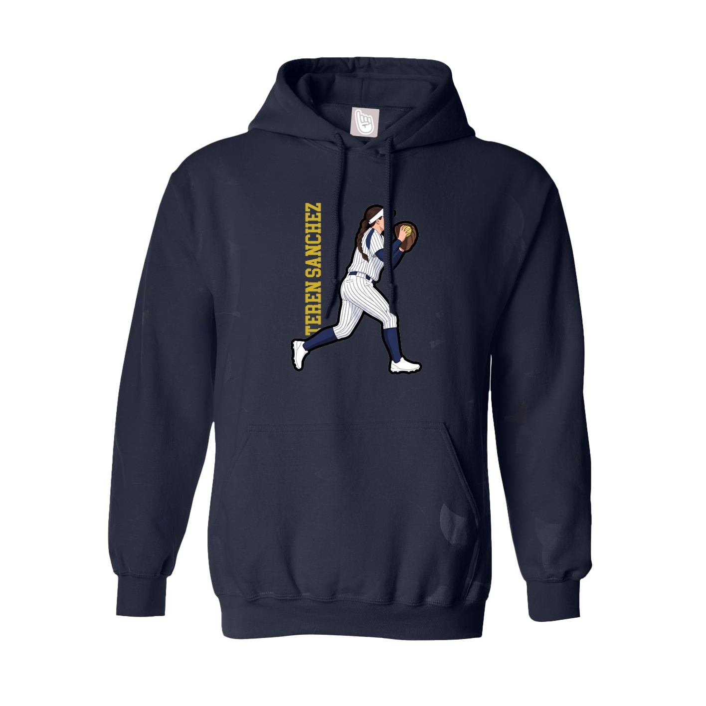 Youth Hoodie — Name Vertical in Navy