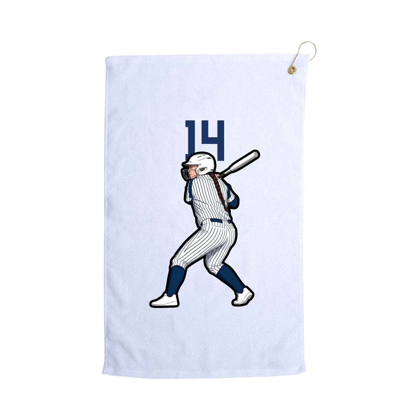 Golf Towel — Number Top in White
