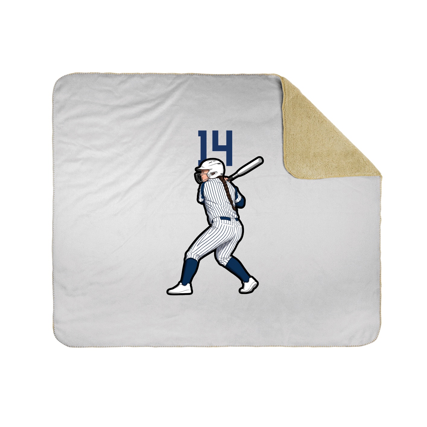 Throw Blanket — Number Top in White