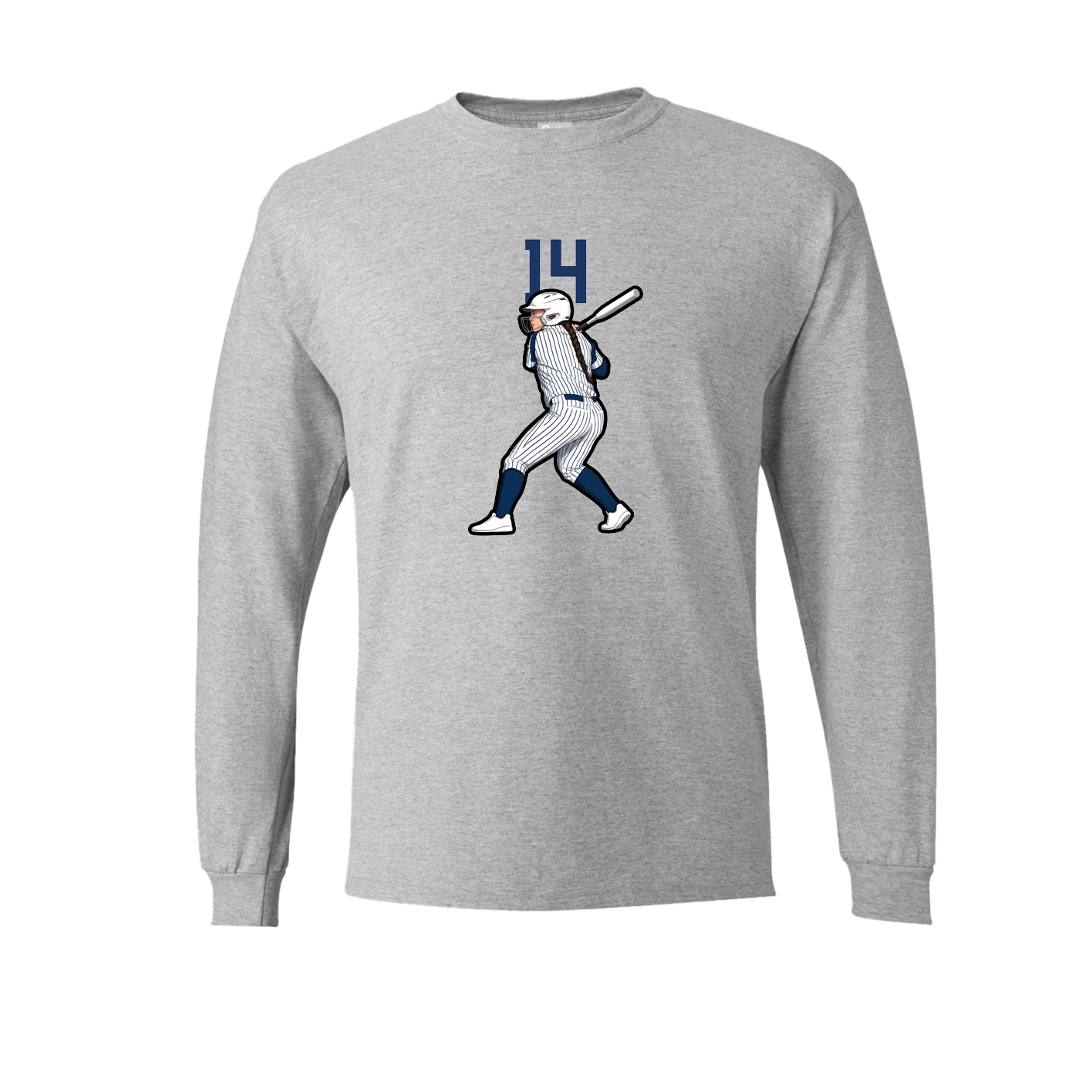 Long Sleeve Tee — Number Top in Grey