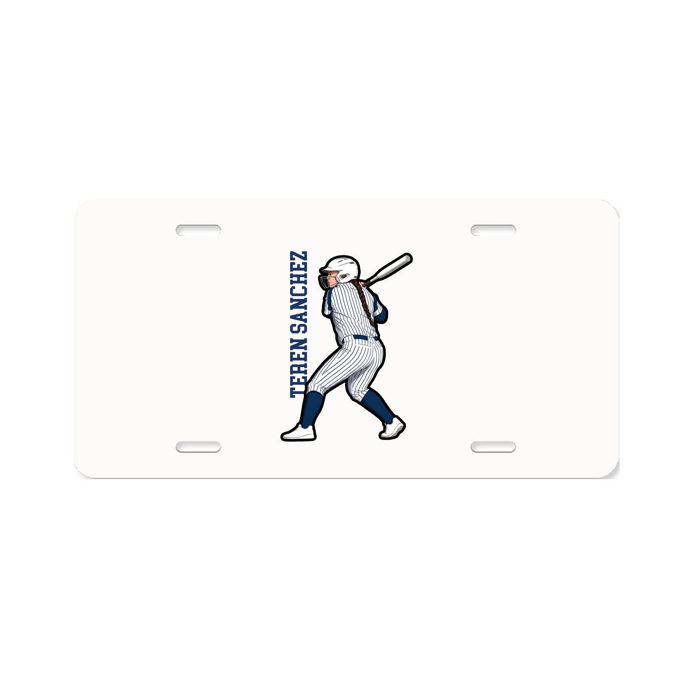 License Plate — Name Vertical in Classic
