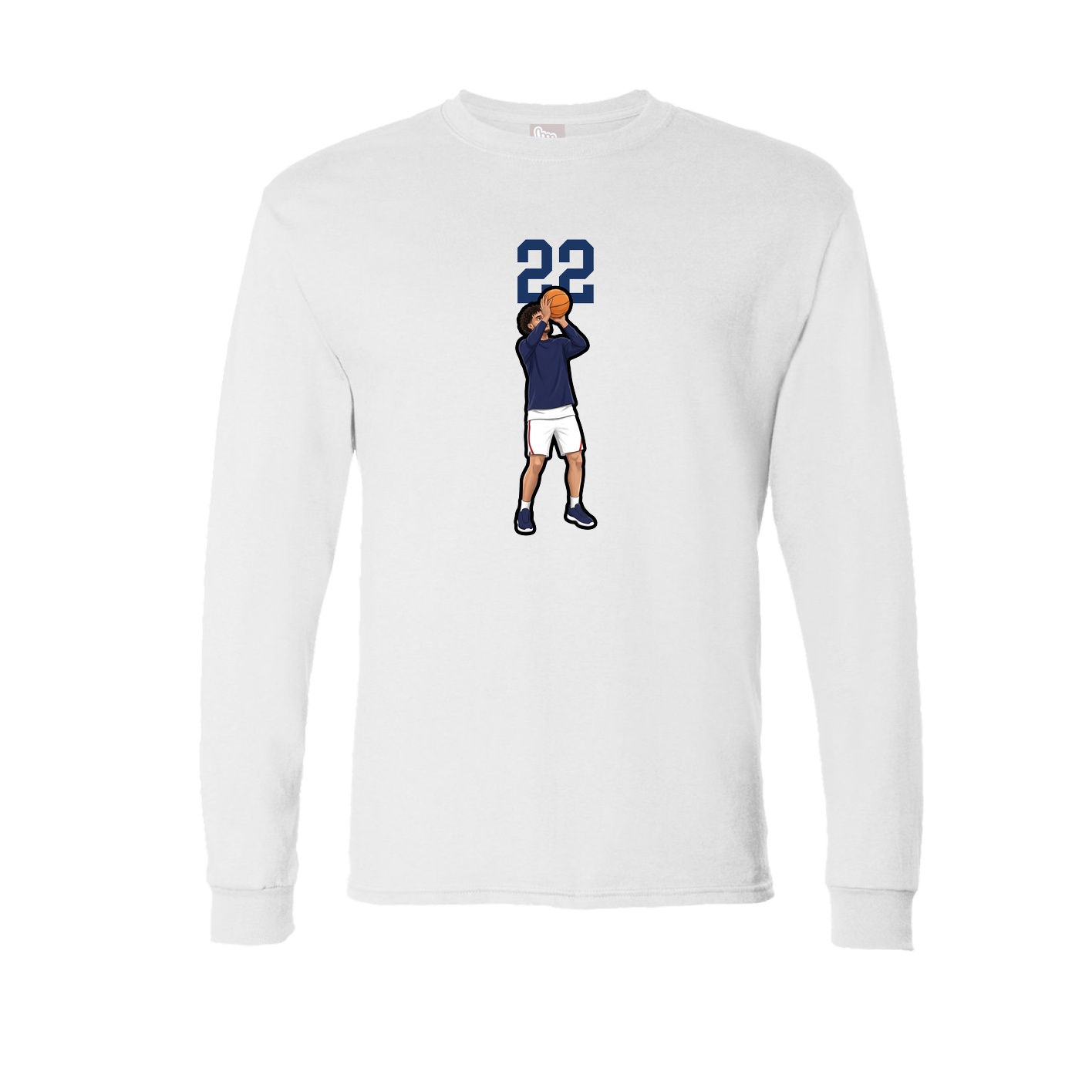 Long Sleeve Tee — Number Top in White
