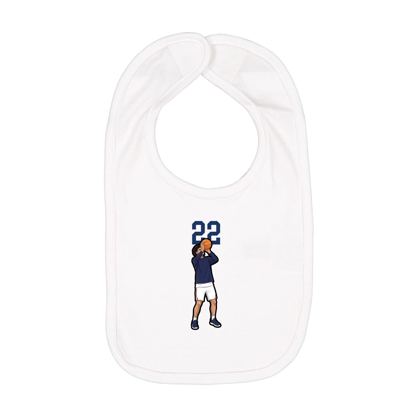 Infant Bib — Number Top in White