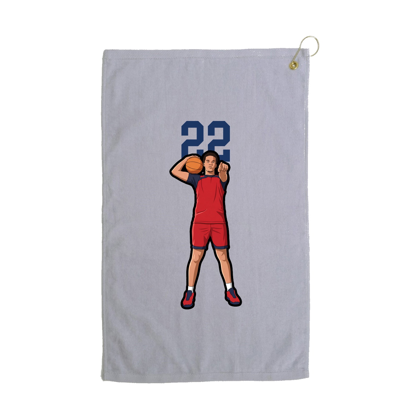 Golf Towel — Number Top in Grey