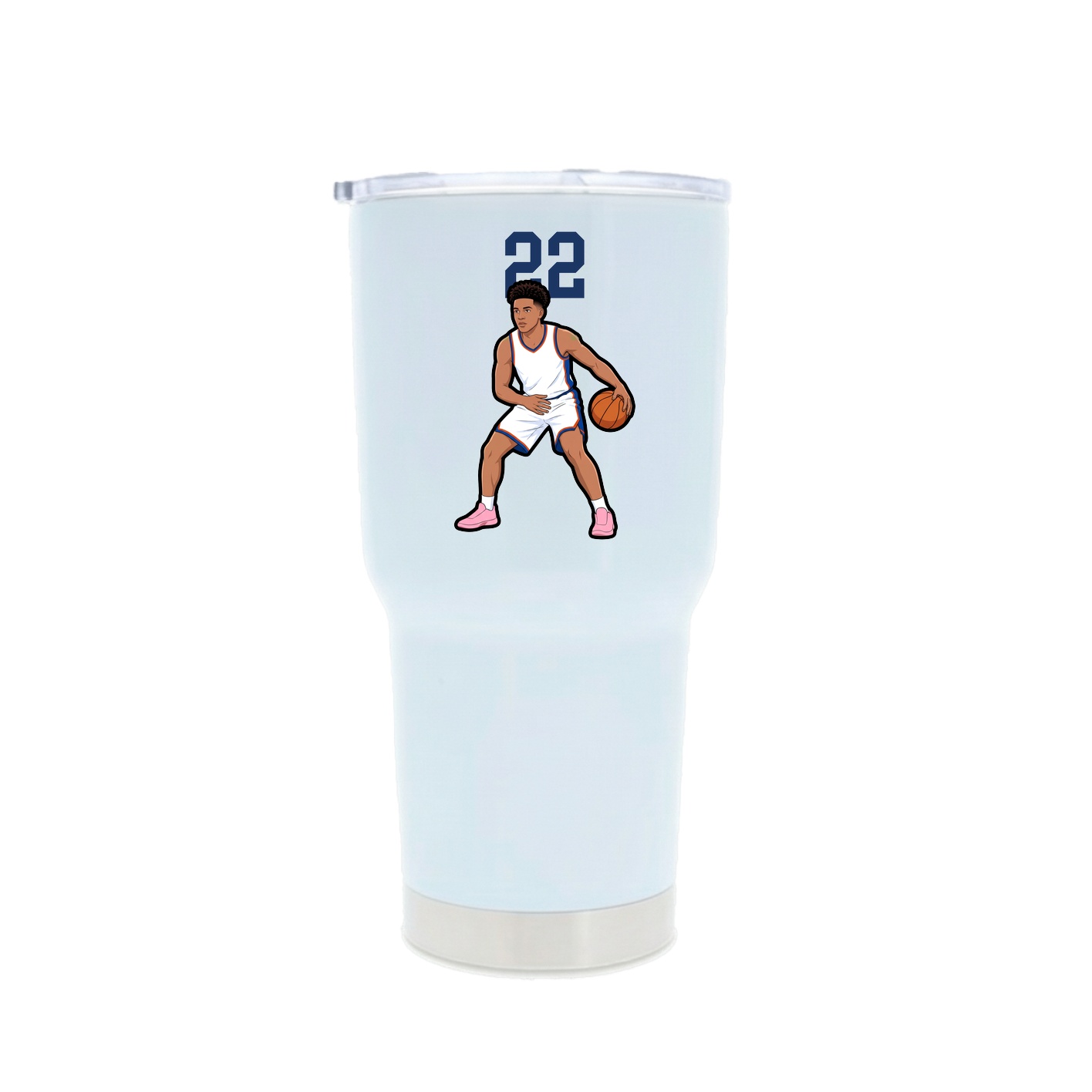 30oz Stainless Steel Tumbler — Number Top in White
