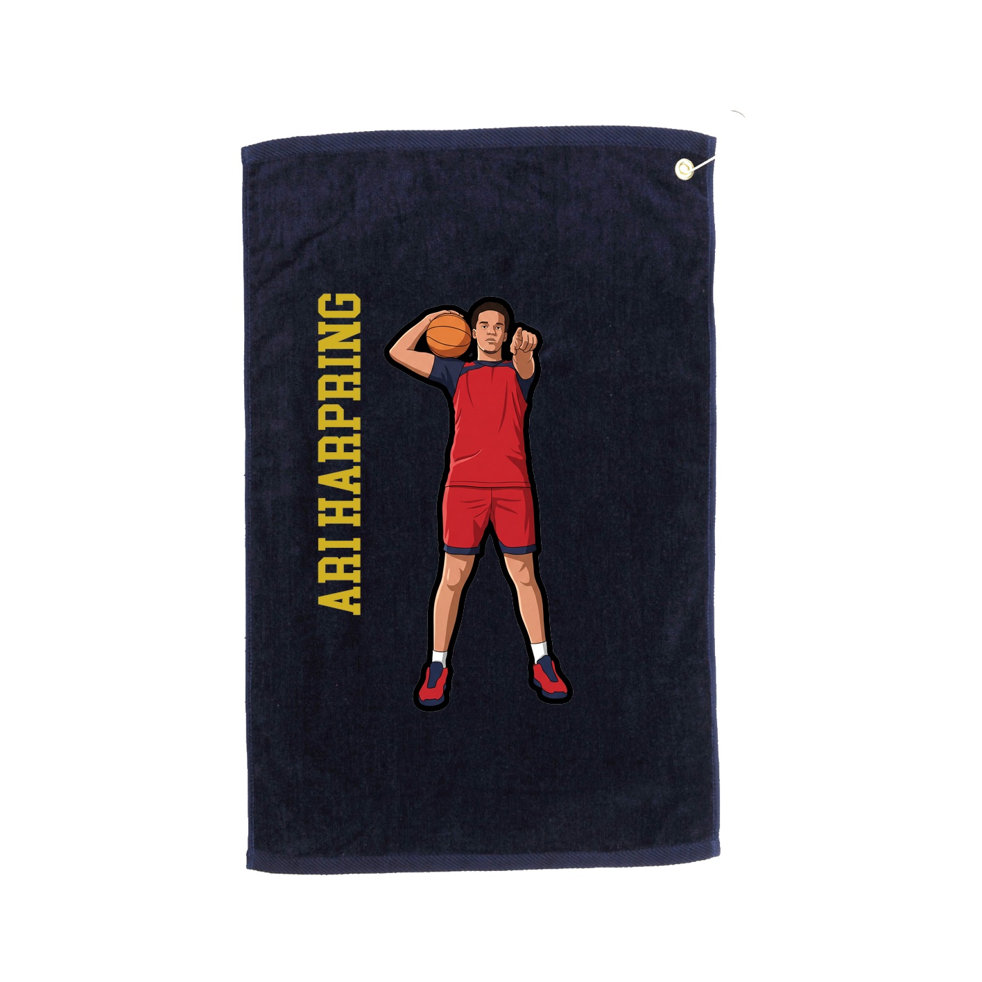 Golf Towel — Name Vertical in Navy
