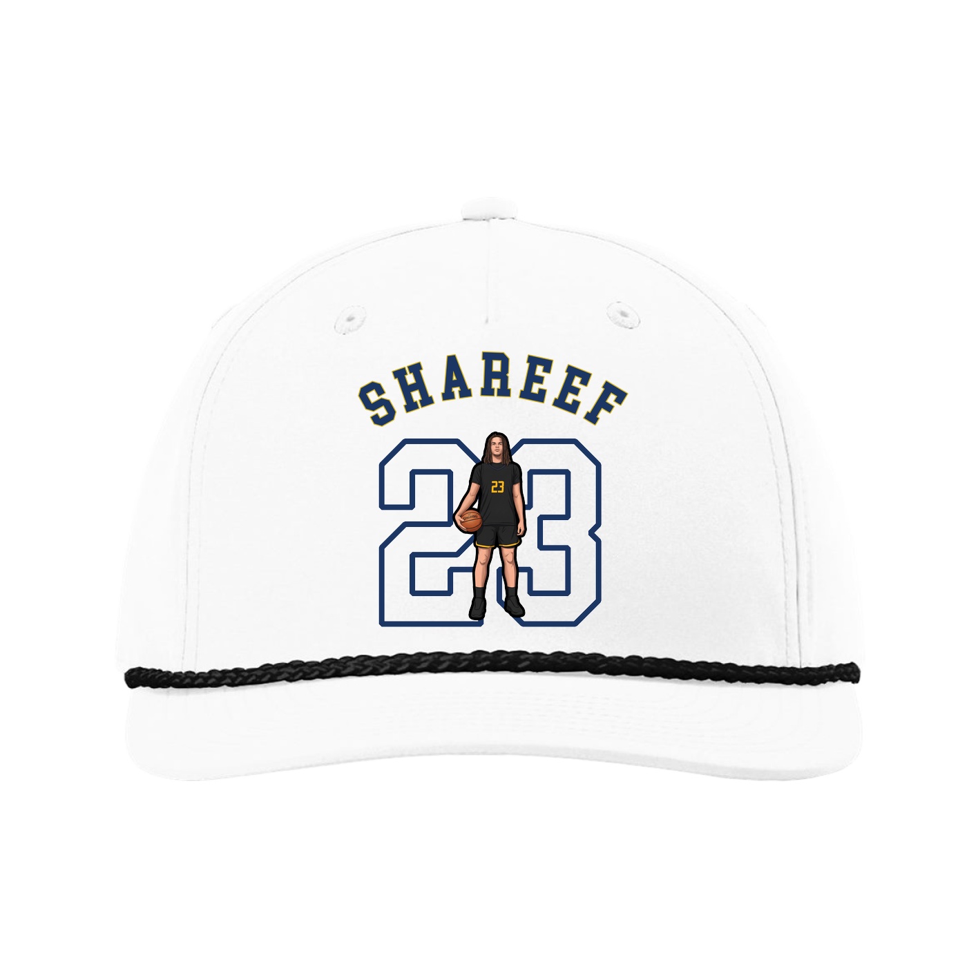 Five-Panel Classic Rope Cap — Shirsey Arch in White