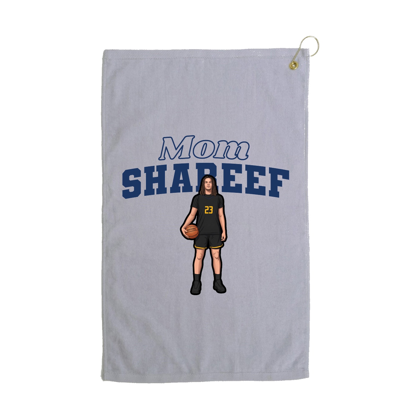Golf Towel — Mothers Day Block in Grey