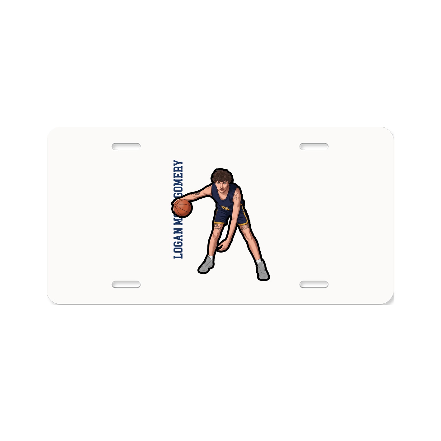 License Plate — Name Vertical in Classic