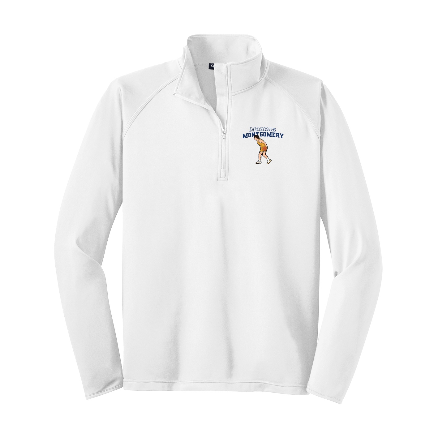 Q-Zip Pullover — Mothers Day Block in White
