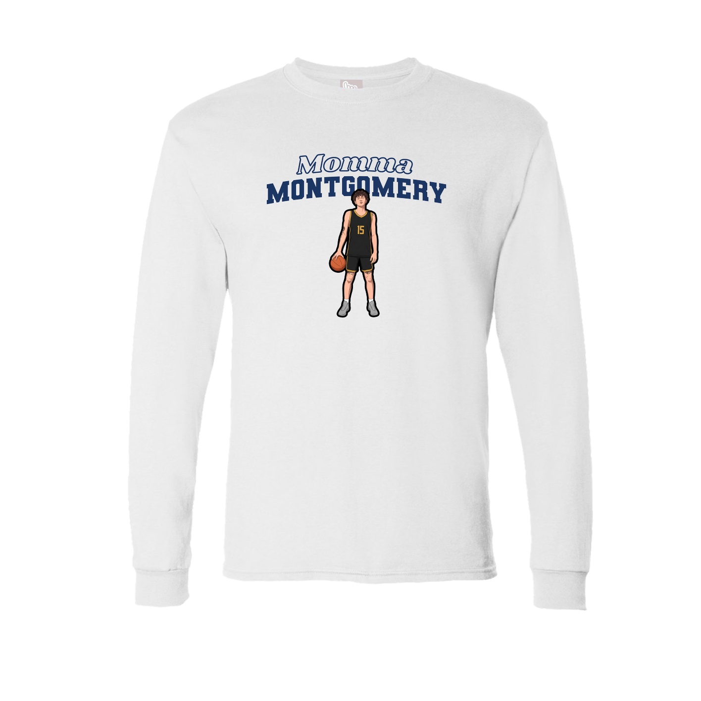 Long Sleeve Tee — Mothers Day Block in White