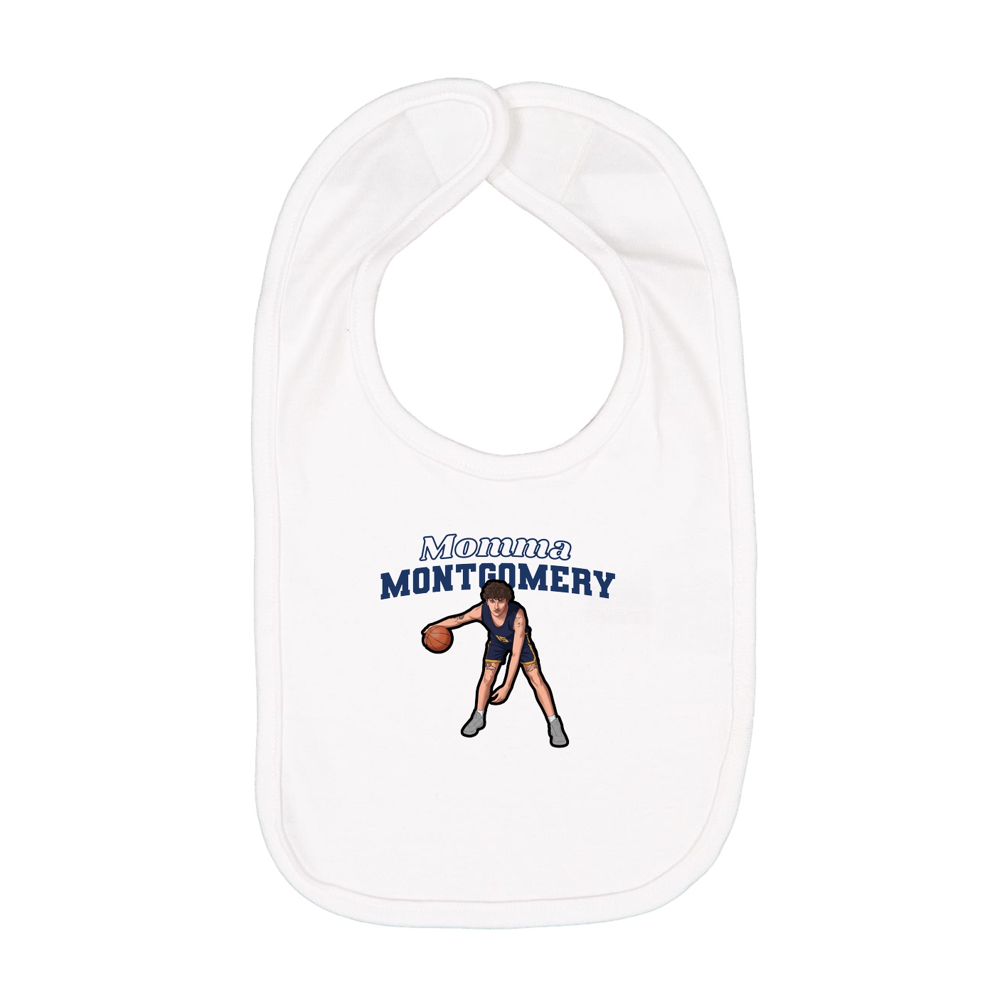 Infant Bib — Mothers Day Block in White