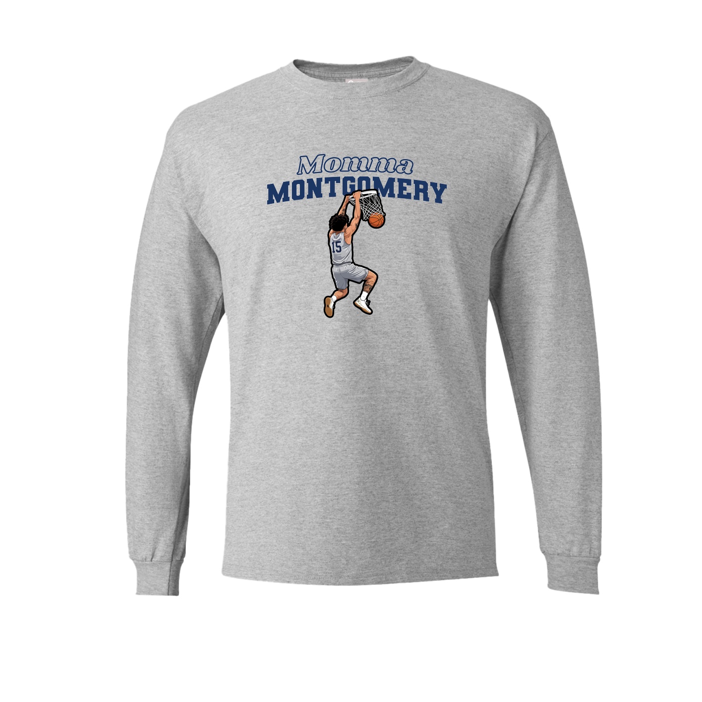 Long Sleeve Tee — Mothers Day Block in Grey
