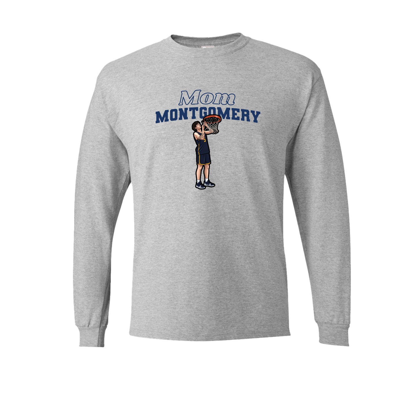 Long Sleeve Tee — Mothers Day Block in Grey