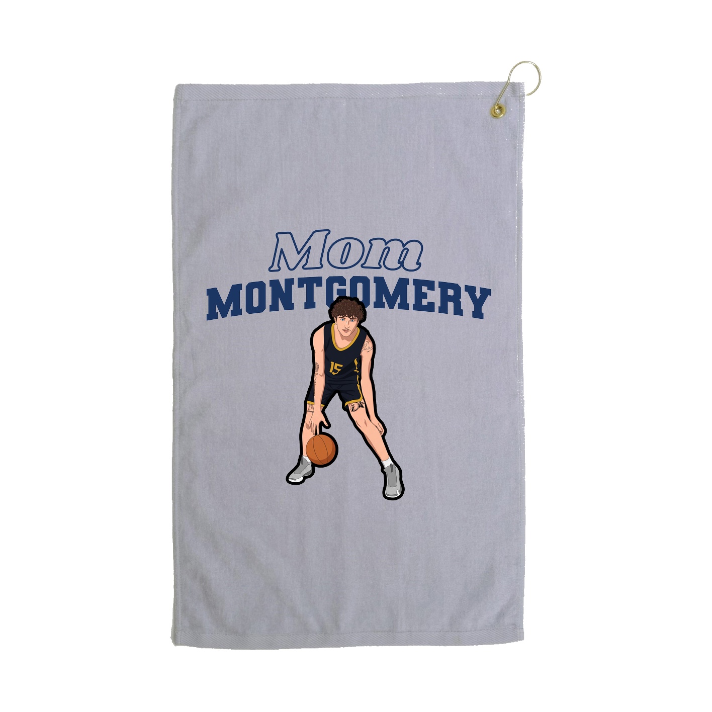 Golf Towel — Mothers Day Block in Grey
