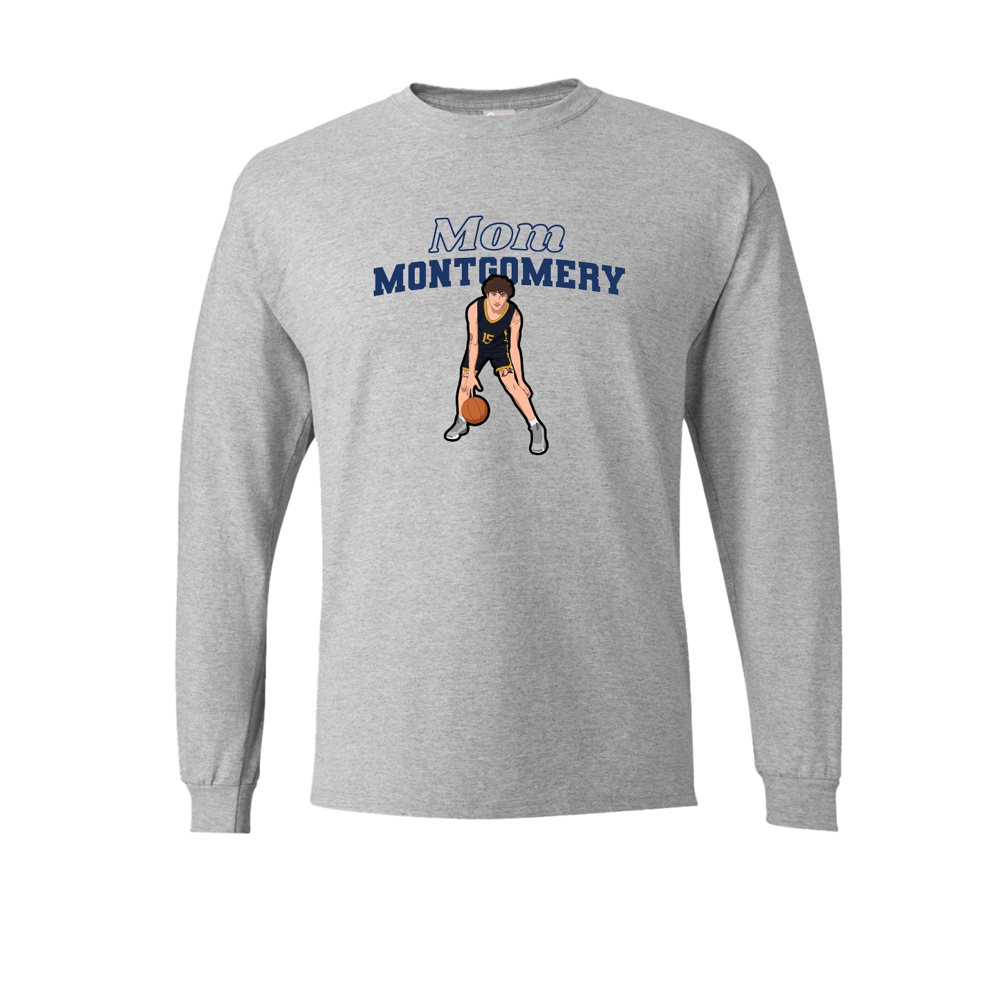 Long Sleeve Tee — Mothers Day Block in Grey