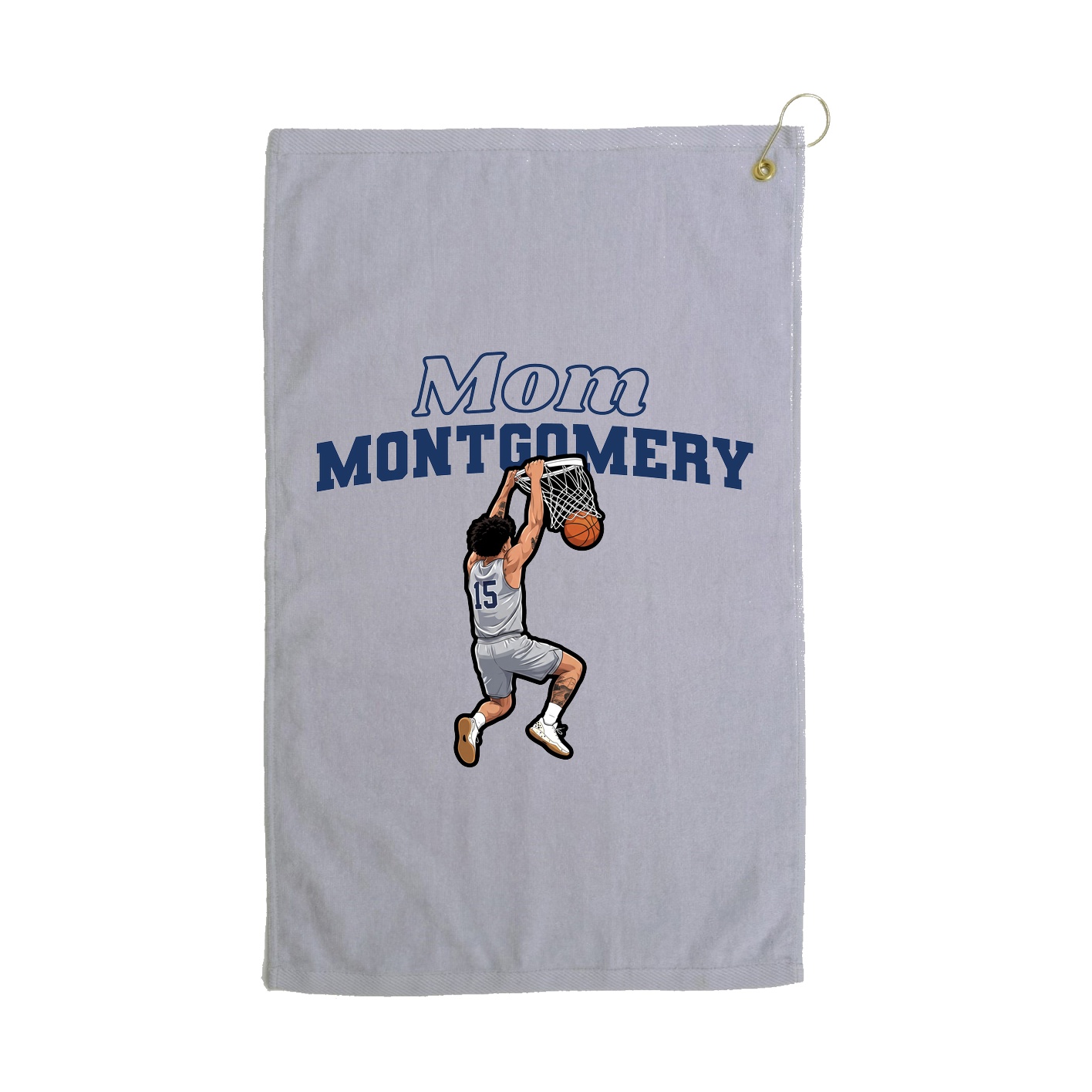 Golf Towel — Mothers Day Block in Grey
